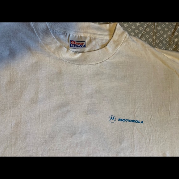Vintage Hanes Beefy T Motorola White T Shirt Size XL - Picture 3 of 5